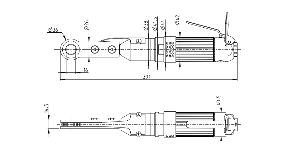 Atlas 阿特拉斯 气动棘轮LBR33 S26/118-16结构图 Atlas 阿特拉斯 气动棘轮LBR33 S26/118-16结构图